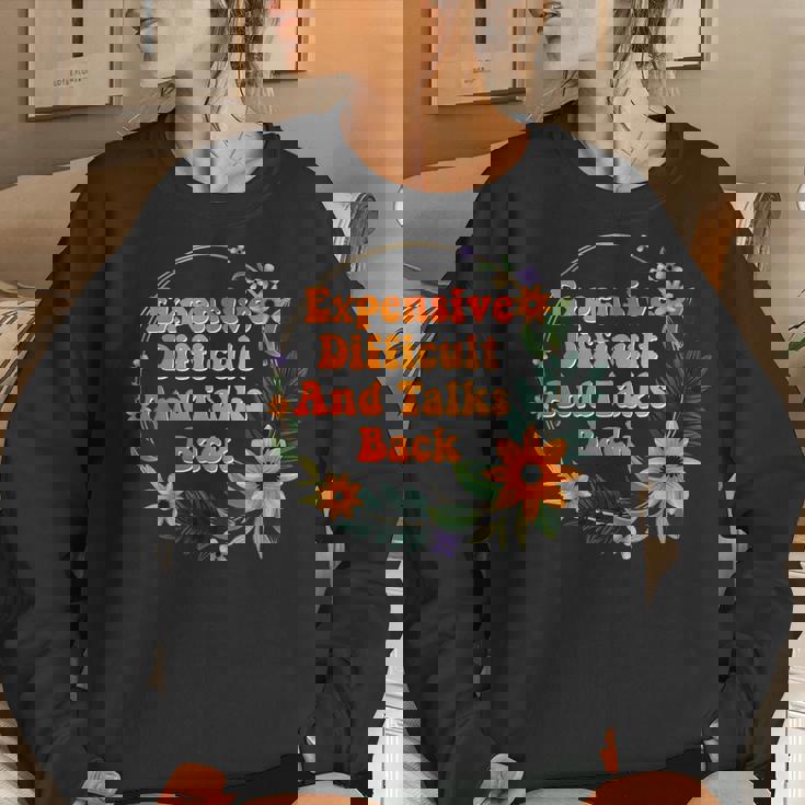 Expensive Difficult And Talks Back Mom Life Mothers Day Women Crewneck Graphic Sweatshirt Gifts for Her