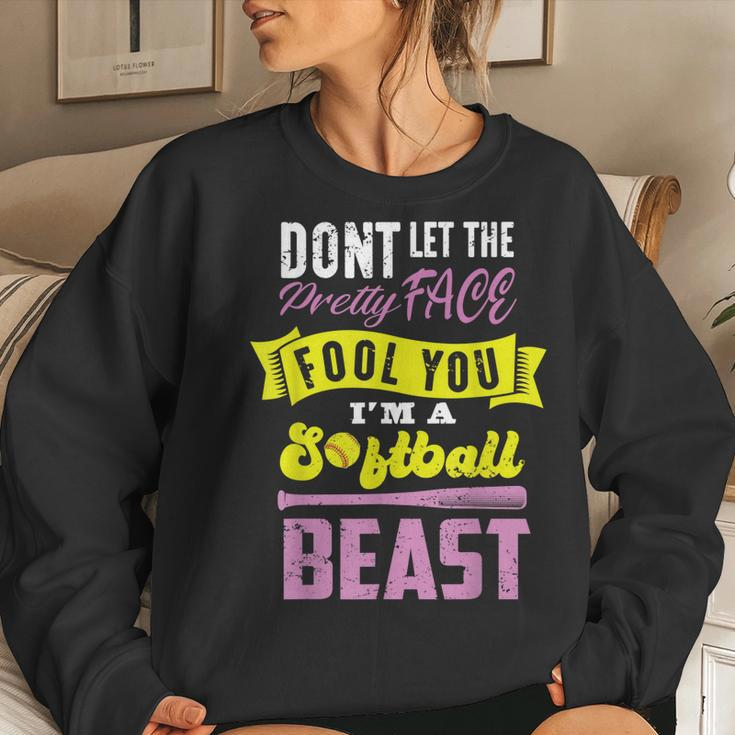 Fastpitch Girls Catcher Softball Game Women Kids Women Sweatshirt Gifts for Her