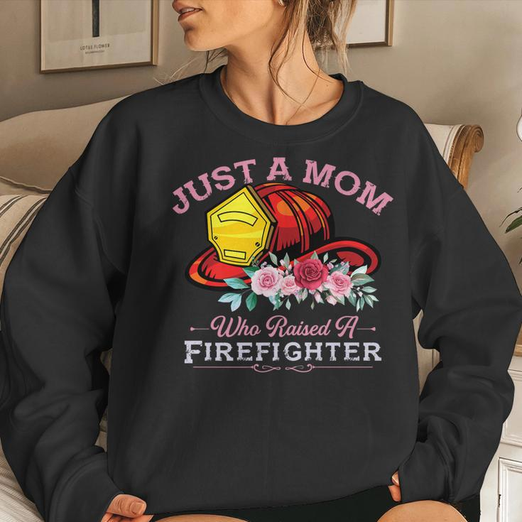 Firefighter Mom Fireman Mother Fire Fighter Firemen Son Women Crewneck Graphic Sweatshirt Gifts for Her
