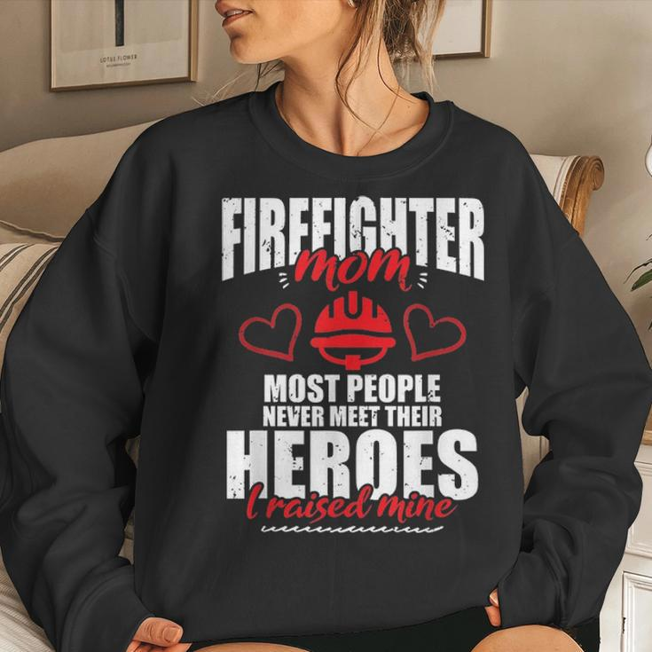 Firefighter Proud Mom With Their Heroes For Mothers Day Women Crewneck Graphic Sweatshirt Gifts for Her