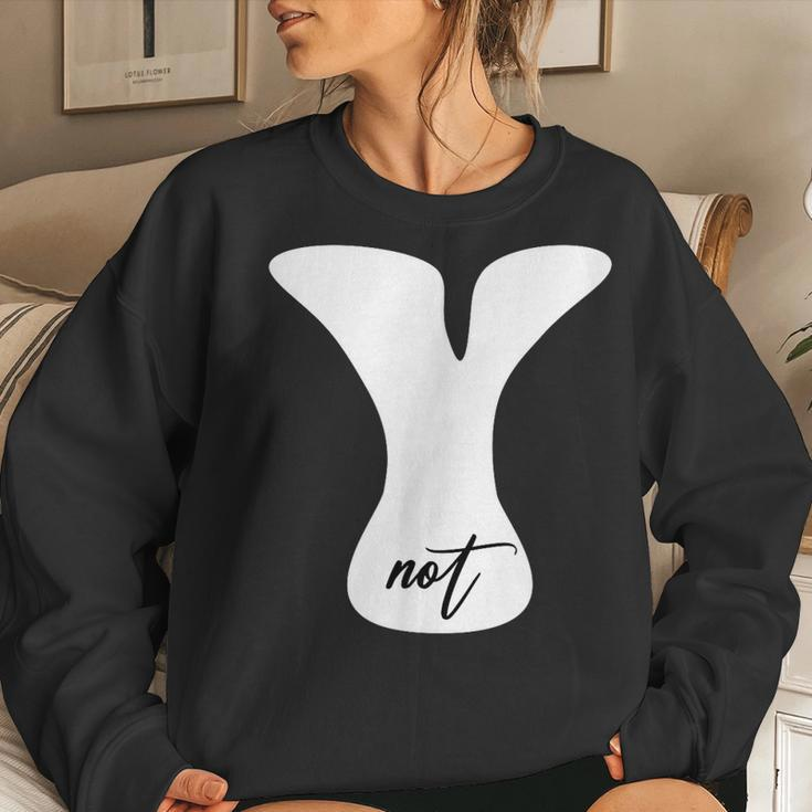 Funny Sarcastic Why Not Minimalist Women Crewneck Graphic Sweatshirt Gifts for Her