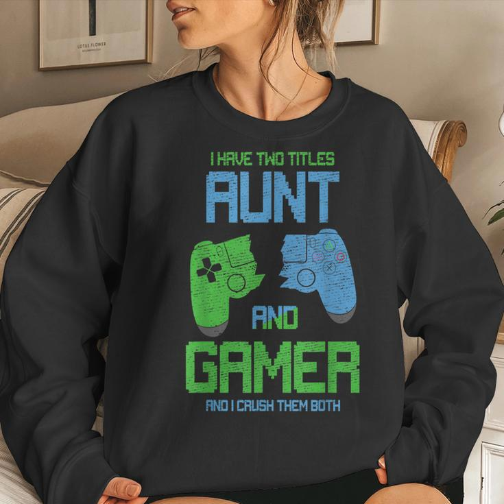 Gamer Mom Aunt Idea Video Games Lover Aunt Gaming Women Sweatshirt Gifts for Her