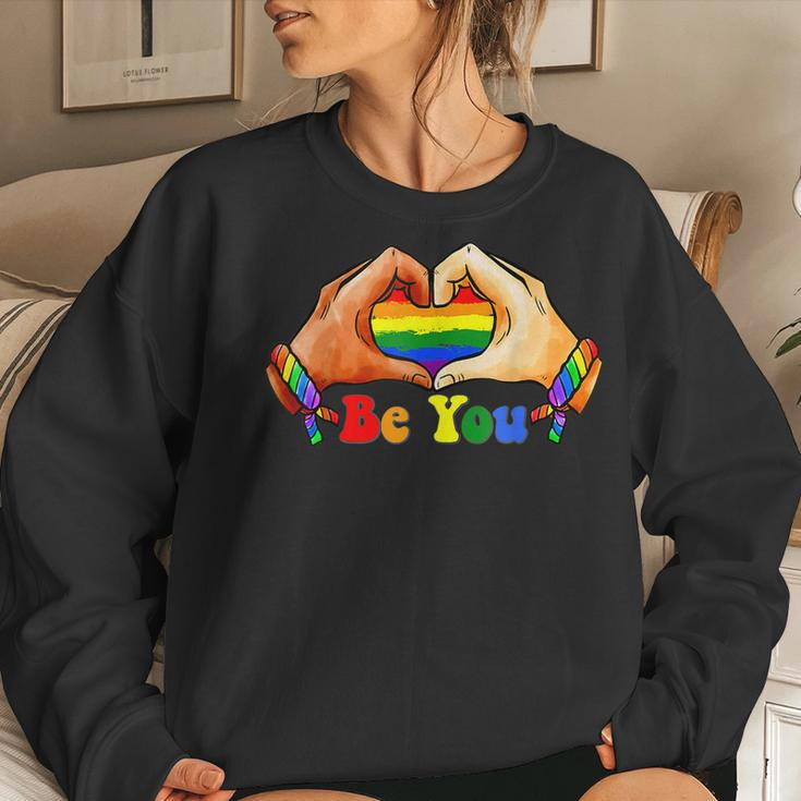 Gay Pride Clothing Lgbt Rainbow Flag Heart Unity Women Sweatshirt Gifts for Her