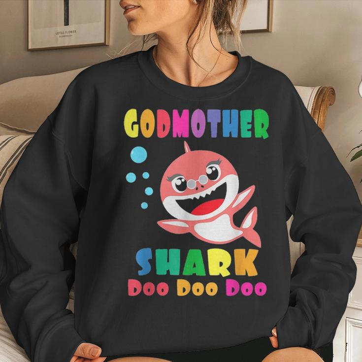 Godmother Shark Funny Mothers Day Gift For Womens Mom Women Crewneck Graphic Sweatshirt Gifts for Her