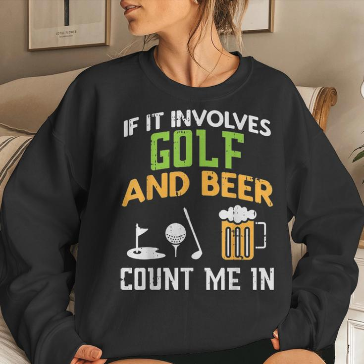 Golf And Beer Funny Drinking Golfer Dad Men Fathers Day Gift Women Crewneck Graphic Sweatshirt Gifts for Her