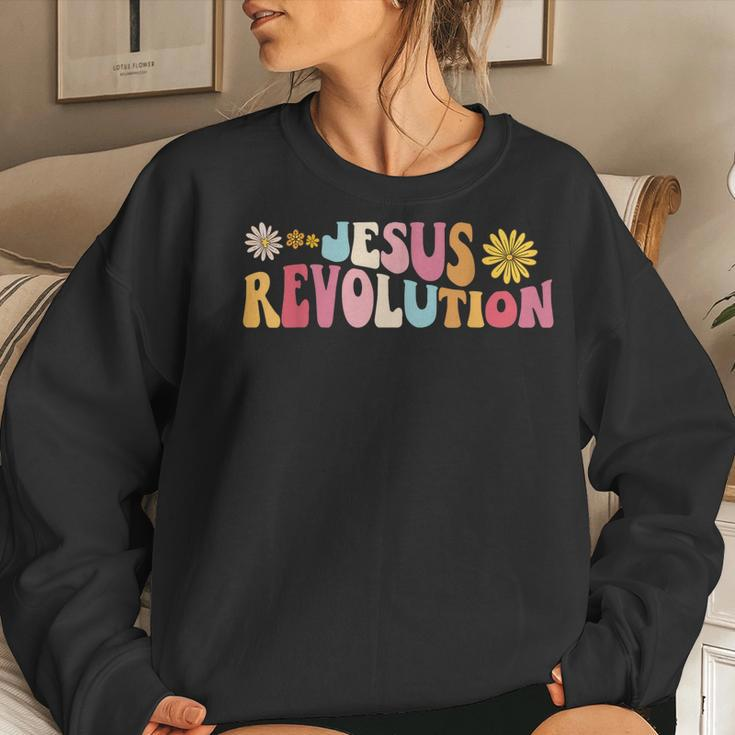Groovy Retro Jesus Revolution Love Like Jesus Christian Women Sweatshirt Gifts for Her