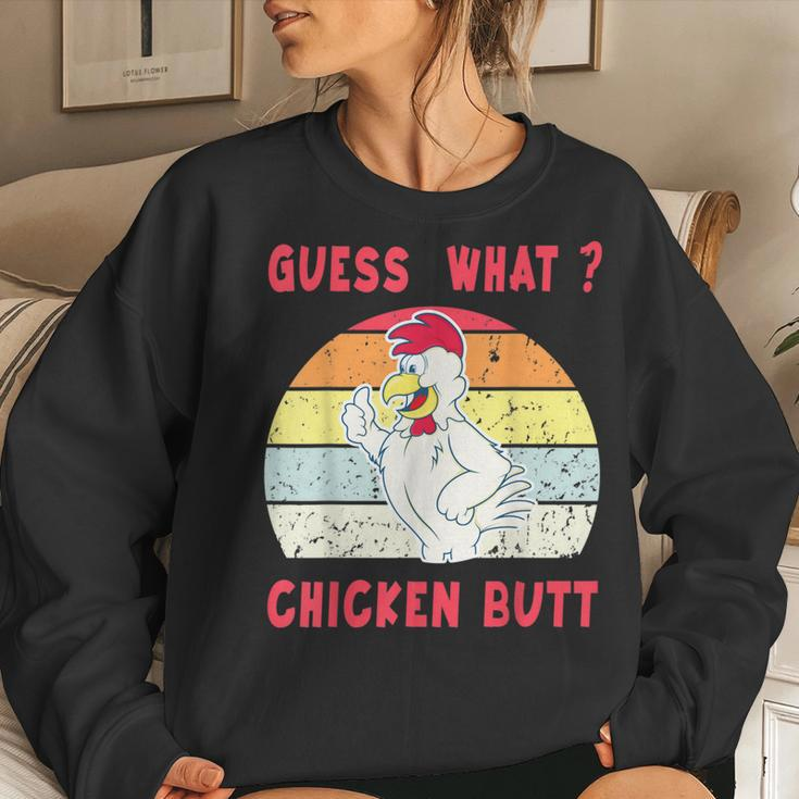 Guess What Chicken Butt Animal Women Sweatshirt Gifts for Her