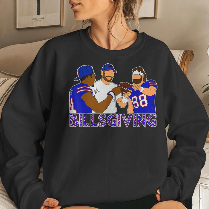 Happy Billsgiving Chicken Football Thanksgiving Women Sweatshirt Gifts for Her