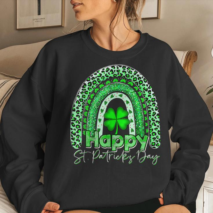 Happy St Patricks Day Cute Rainbow St Patricks Day Women Crewneck Graphic Sweatshirt Gifts for Her