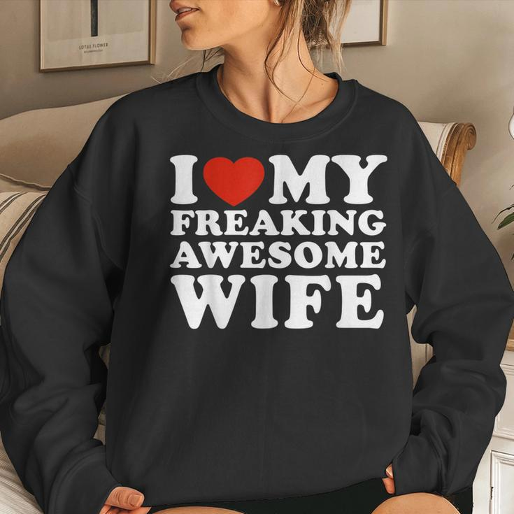 I Heart My Awesome Wife Women Sweatshirt Gifts for Her