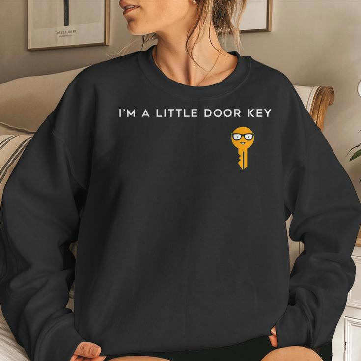 Im A Little Door Key Nerdy Bad Dorky Mom Dad Funny Costume Women Crewneck Graphic Sweatshirt Gifts for Her