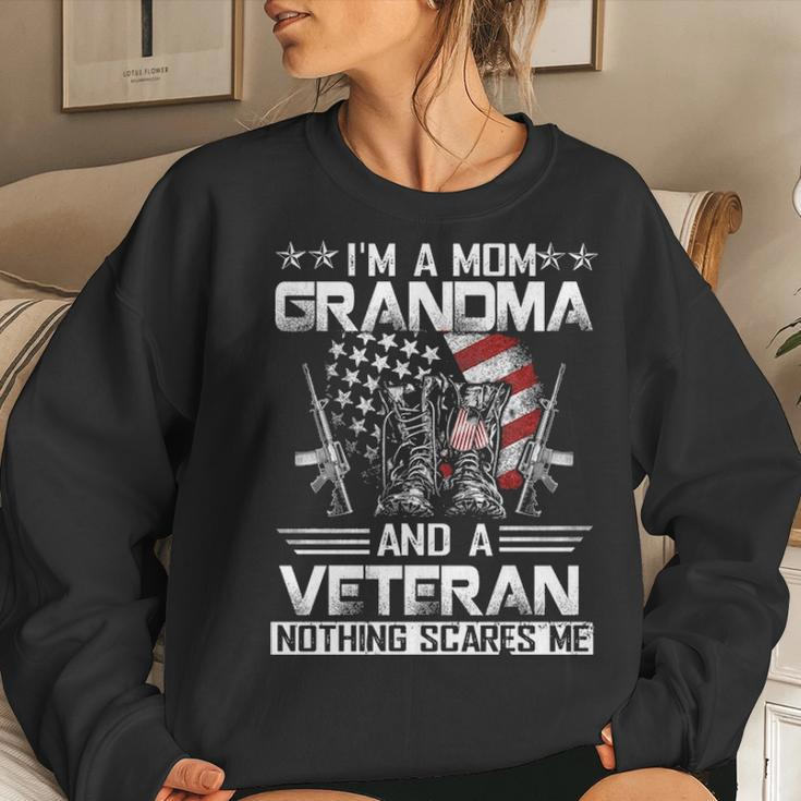 Im A Mom Grandma And A Veteran Gift For Dad Fathers Day Women Crewneck Graphic Sweatshirt Gifts for Her