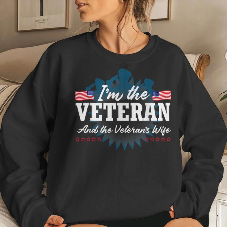 Im The Veteran And The Veterans Wife Veterans Day Women Crewneck Graphic Sweatshirt Gifts for Her