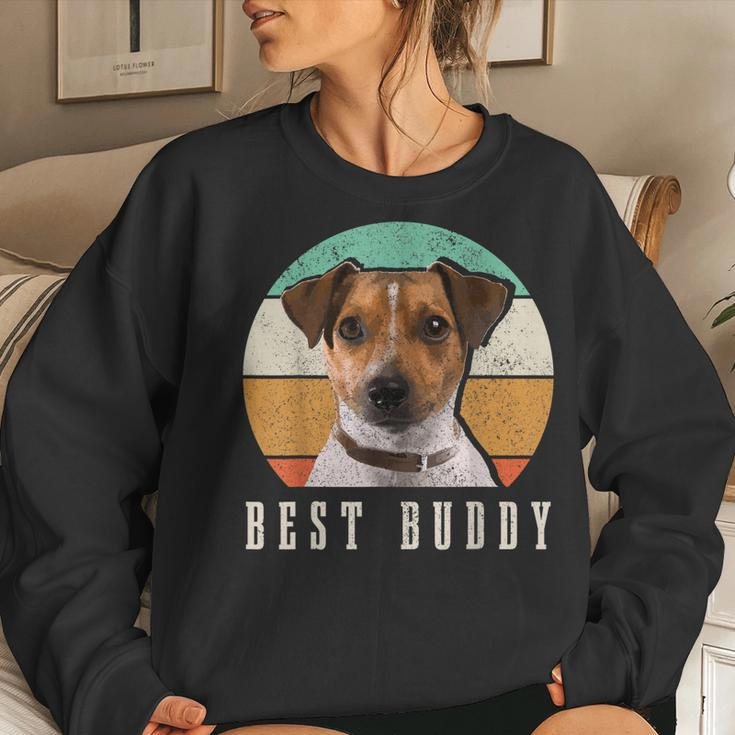 Jack Russell Dad Terrier Mom Best Buddy Retro Vintage Dog Women Sweatshirt Gifts for Her