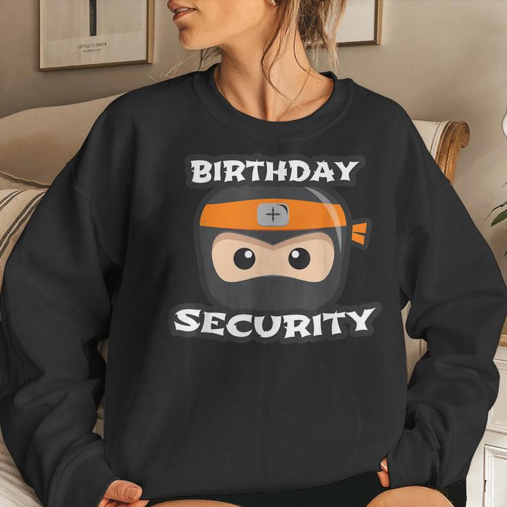Kids Birthday Security Ninja Squad Mom Dad Siblings Clan Women Sweatshirt Gifts for Her