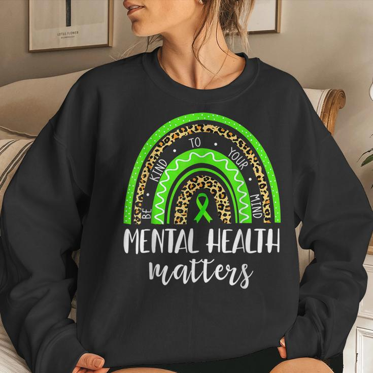 Be Kind To Your Mind Mental Health Matters Awareness Leopard Women Sweatshirt Gifts for Her