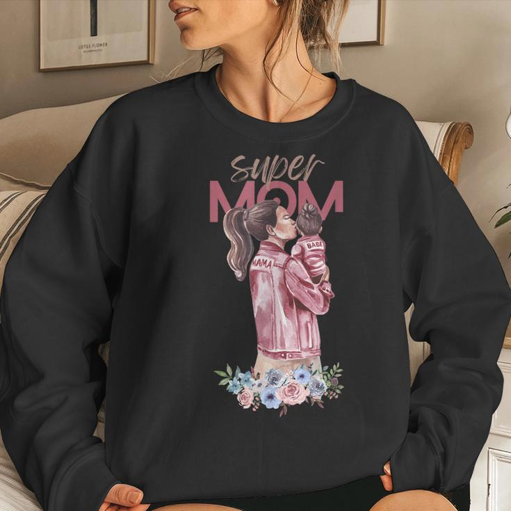 Ladies Super Mom Great For Mom Women Sweatshirt Gifts for Her