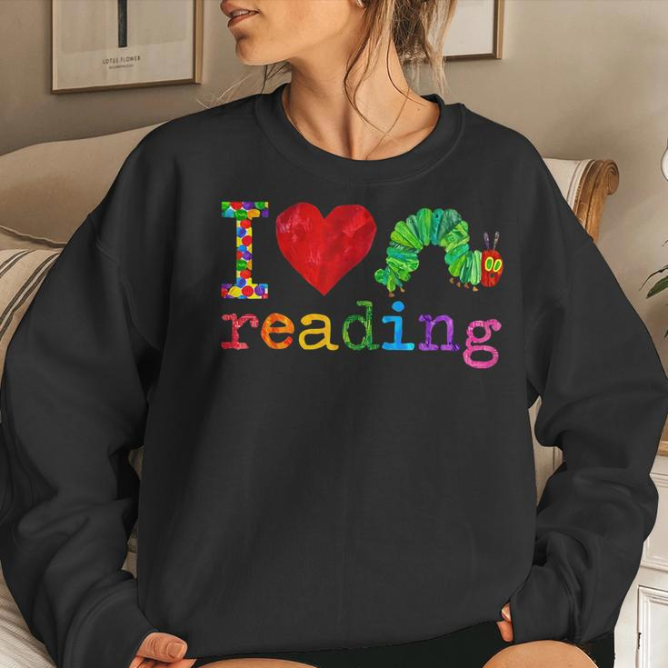 Librarian - I Love Reading - Hungry Caterpillar - Teacher Women Sweatshirt Gifts for Her
