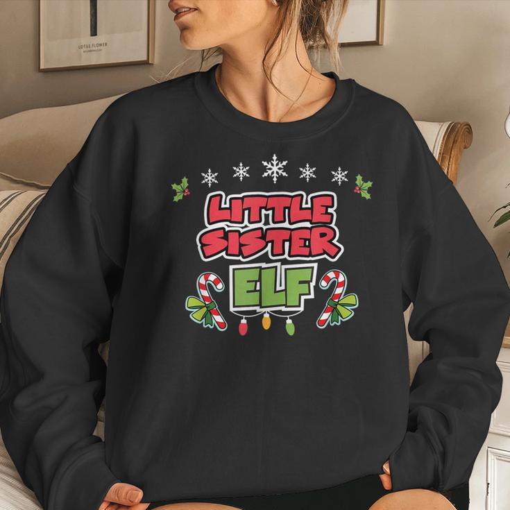 Little Sister Elf Matching Christmas Sweatshirt Gifts for Her