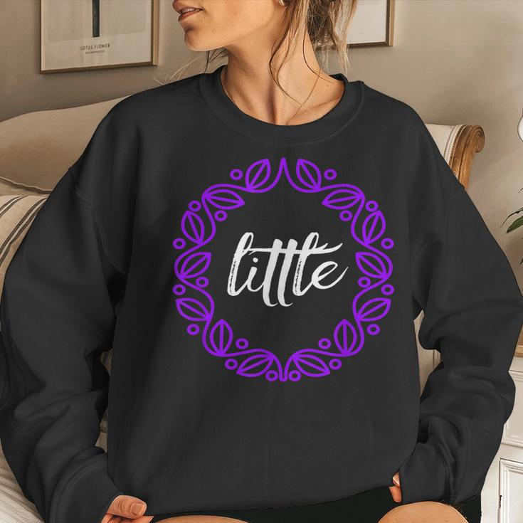 Little Sorority Sister Purple And White Women Sweatshirt Gifts for Her