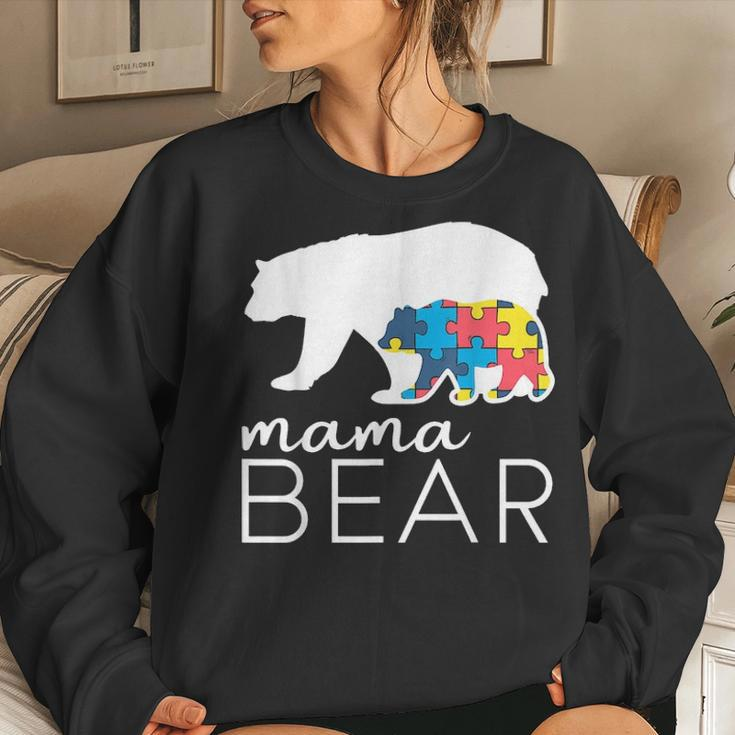 Mama Bear Autism Mom For Women Women Crewneck Graphic Sweatshirt Gifts for Her