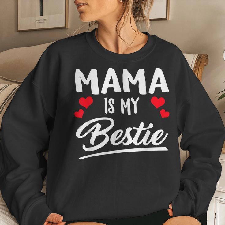Mama Is My Bestie Best Friend Funny Bff Mom Mommy Mother Women Crewneck Graphic Sweatshirt Gifts for Her