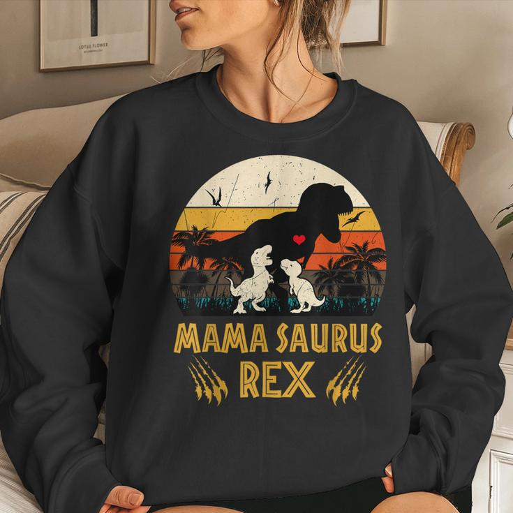 Mamasaurus Rex I Cool Two Kids Mom And Dinasaur Kids Women Sweatshirt Gifts for Her