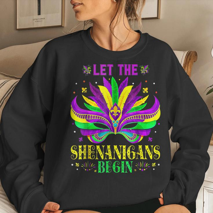 Mardi Gras Women Fat Tuesday Let The Shenanigans Begin Women Crewneck Graphic Sweatshirt Gifts for Her