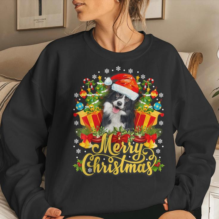 Merry Christmas Border Collie Mom Dad Christmas Women Sweatshirt Gifts for Her