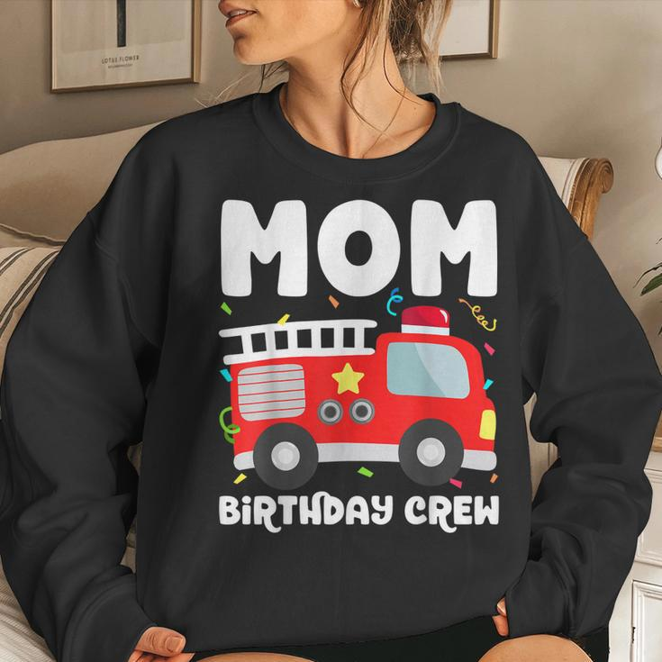 Mom Birthday Crew Fire Truck Party Firefighter Mommy Mama Women Crewneck Graphic Sweatshirt Gifts for Her