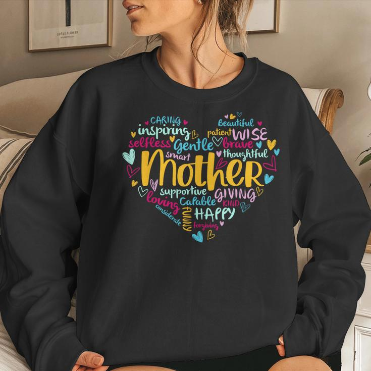 Women Mom Mother Hearts Women Sweatshirt Gifts for Her