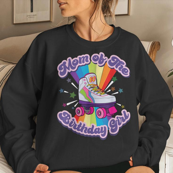 Mom Of The Birthday Girl Retro Rolling Skate Gift For Women Women Crewneck Graphic Sweatshirt Gifts for Her