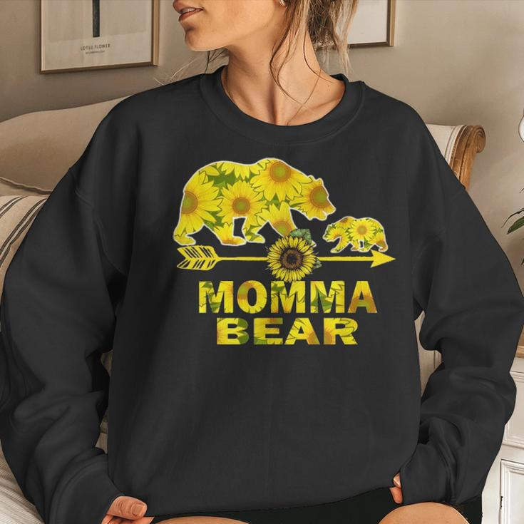 Momma Bear Sunflower Funny Mother Father Gift Women Crewneck Graphic Sweatshirt Gifts for Her