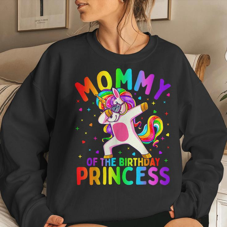 Mommy Of The Birthday Princess Girl Dabbing Unicorn Mom Women Sweatshirt Gifts for Her