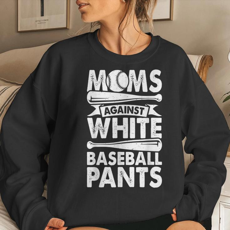 Moms Against White Baseball Pants Baseball Mom Women Sweatshirt Gifts for Her