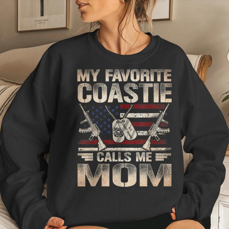 My Favorite Coastie Calls Me Mom Coast Guard Mom Coast Guard Women Crewneck Graphic Sweatshirt Gifts for Her