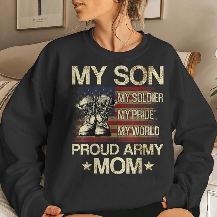 My Son My Soldier My Pride My Hero Proud Mom Women Crewneck Graphic Sweatshirt Gifts for Her
