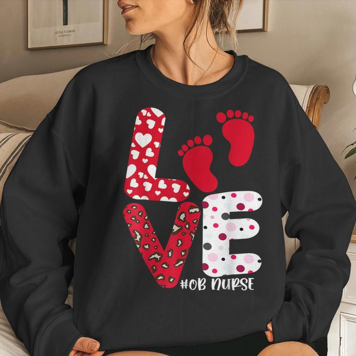 Ob Nurse Valentines Day Delivery Labor Nursing Lovers Women Crewneck Graphic Sweatshirt Gifts for Her