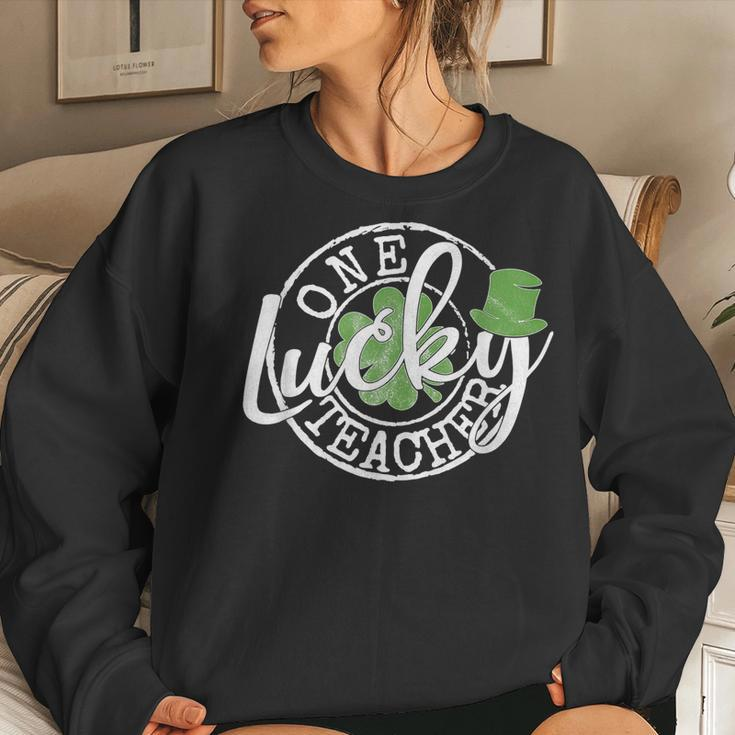 One Lucky Shamrock Teacher St Patrick’S Day Appreciation V3 Women Crewneck Graphic Sweatshirt Gifts for Her