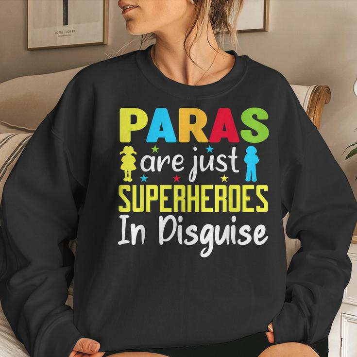 Paraprofessional Teacher Are Just Superheroes In Disguise Women Crewneck Graphic Sweatshirt Gifts for Her