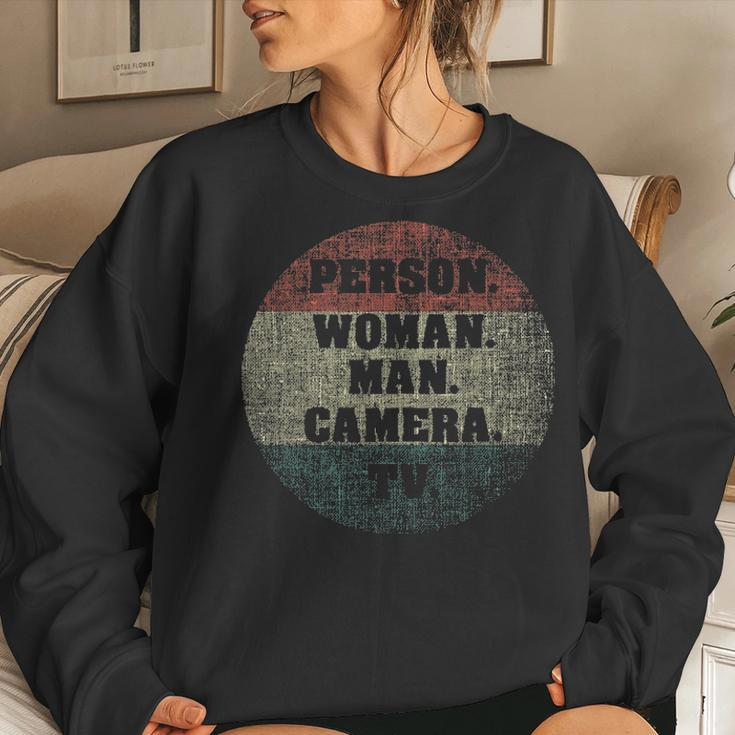 Person Women Man Camera Tv Women Crewneck Graphic Sweatshirt Gifts for Her