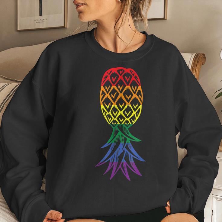 Pineapple Upside Down Rainbow Lgbt Singer Women Sweatshirt Gifts for Her