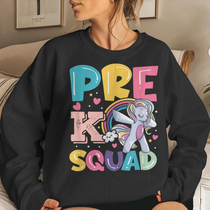 Pre K Squad Rocks First Day Back To School Primary Teacher Women Sweatshirt Gifts for Her