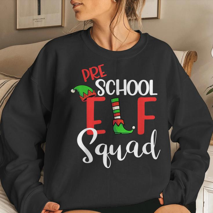 Pre School Elf Squad Christmas Teacher Holiday Women Sweatshirt Gifts for Her