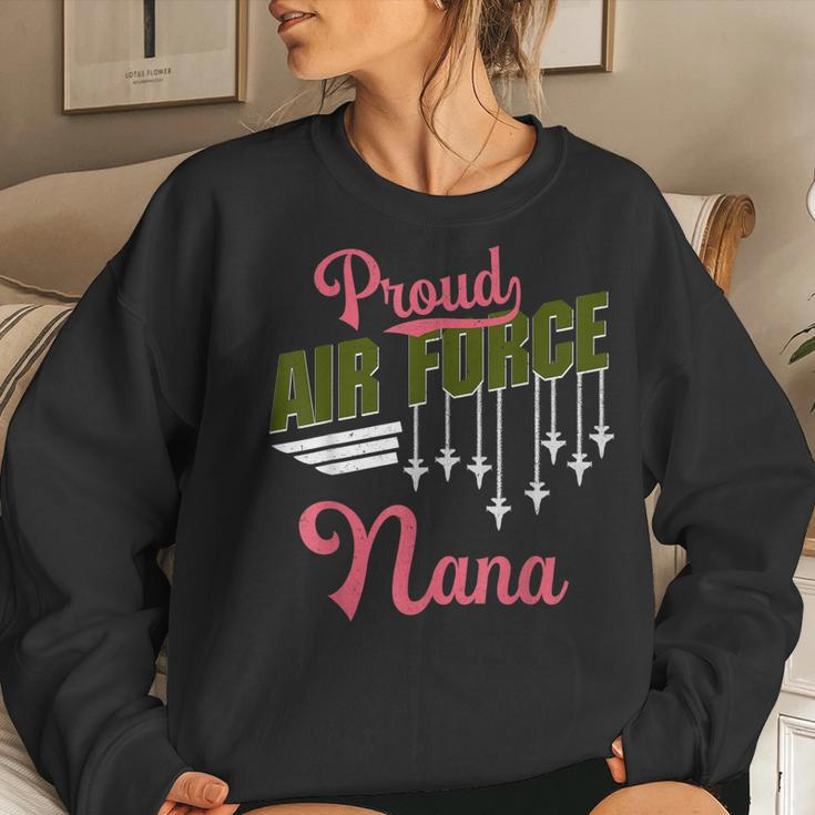 Proud Air Force Nana Pride Grandma Military Family Women Sweatshirt Gifts for Her