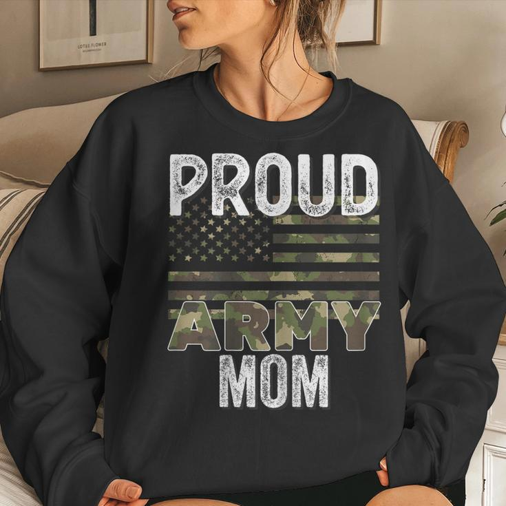 Proud Army Mom Military Soldier Camo Us Flag Camouflage Mom Women Sweatshirt Gifts for Her