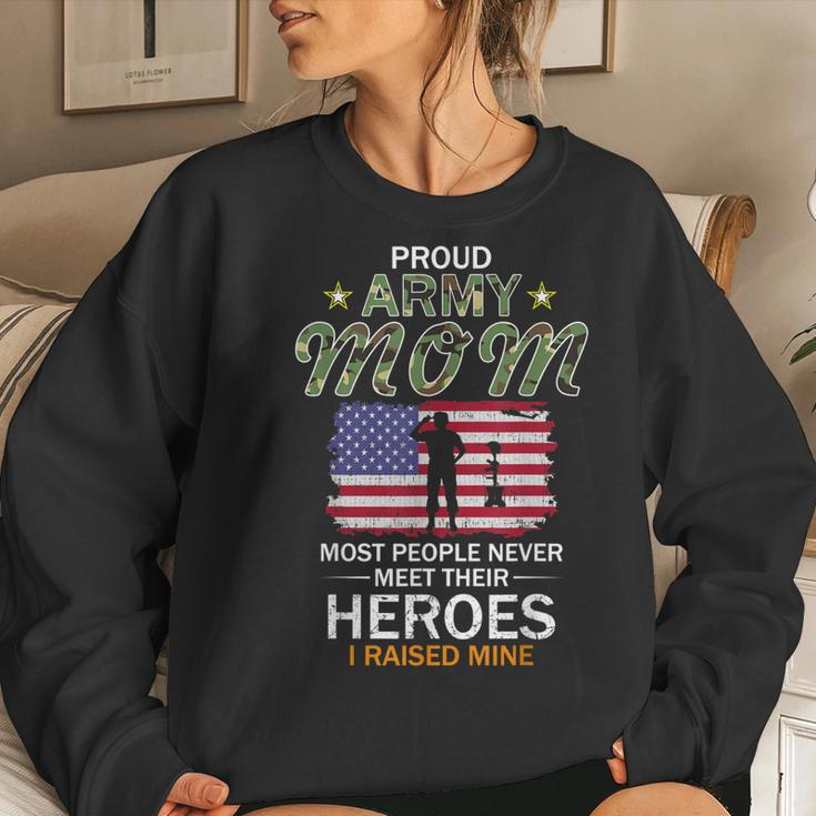 Proud Army Mom I Raised My Heroes Camouflage Graphics Army Women Sweatshirt Gifts for Her