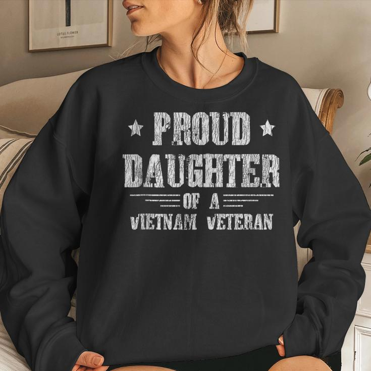 Proud Daughter Of A Vietnam Veteran Daughter Hero Veteran Women Crewneck Graphic Sweatshirt Gifts for Her