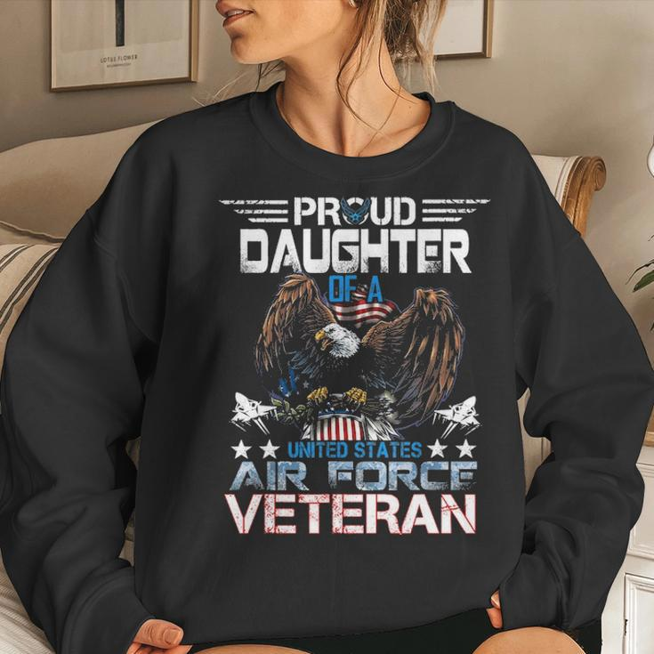Proud Daughter Of Us Air Force Veteran Patriotic Military V2 Women Crewneck Graphic Sweatshirt Gifts for Her