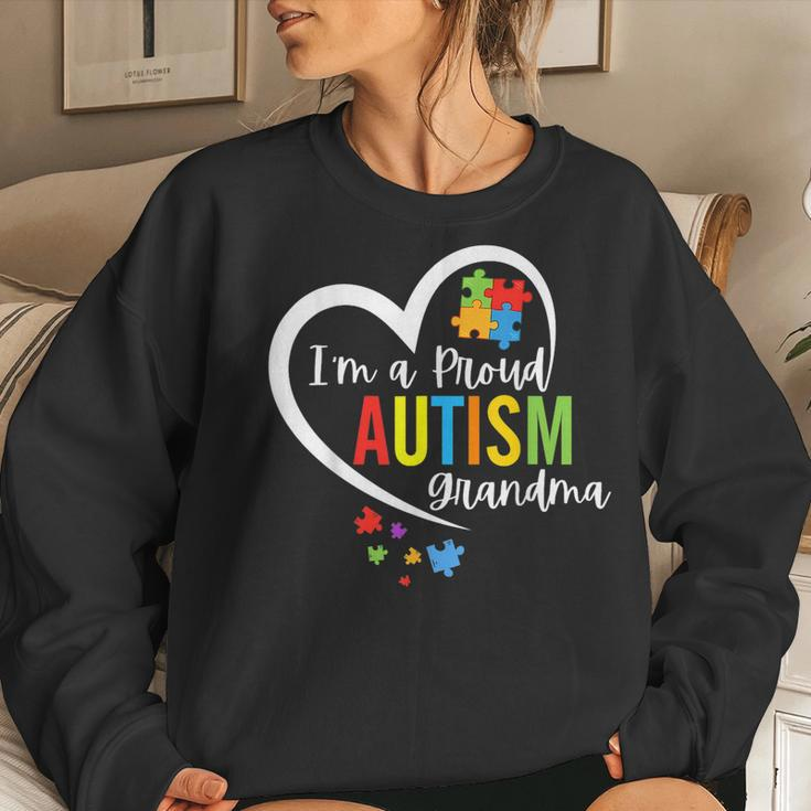 Im A Proud Grandma Love Heart Autism Awareness Puzzle Women Sweatshirt Gifts for Her